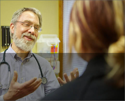 Doctor with patient